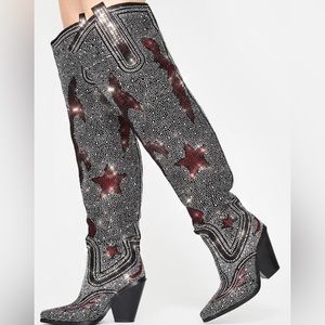 Azalea Wang Rhinestone Boots